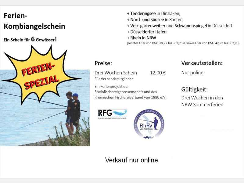 Rhein in NRW (Kombischein für 6 Gewässer)